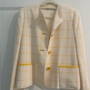 RARE David Hayes vintage cream and yellow skirt set. 100% silk